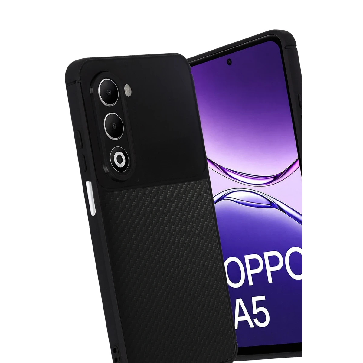 Oppo A5 4G Auto Focus Karbon Kapak - Siyah