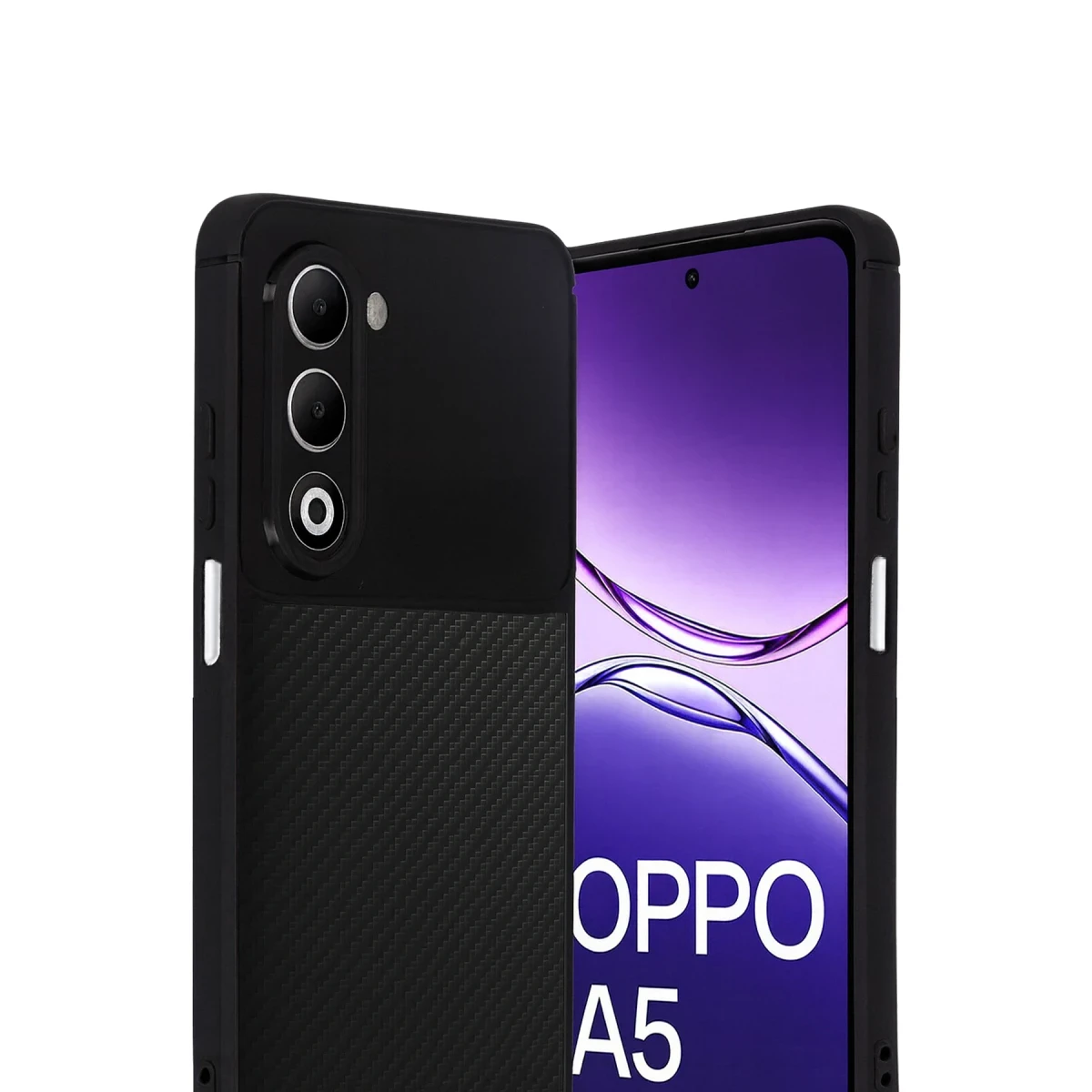 Oppo A5 4G Auto Focus Karbon Kapak - Siyah