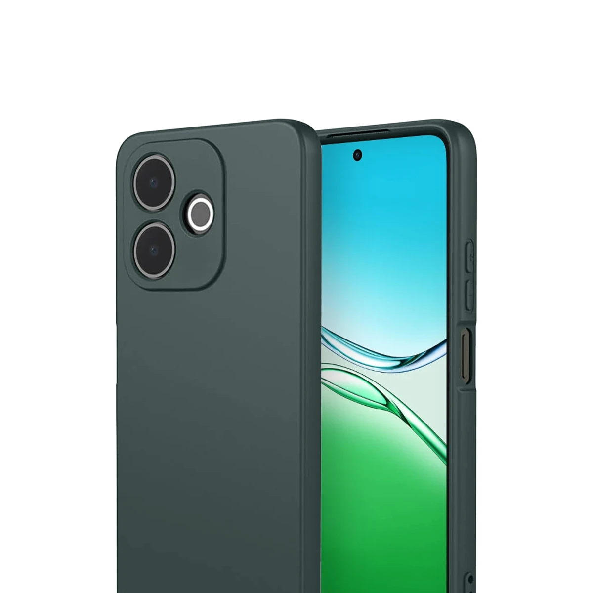 Oppo A5 Pro 4G First Silikon - Koyu Yeşil