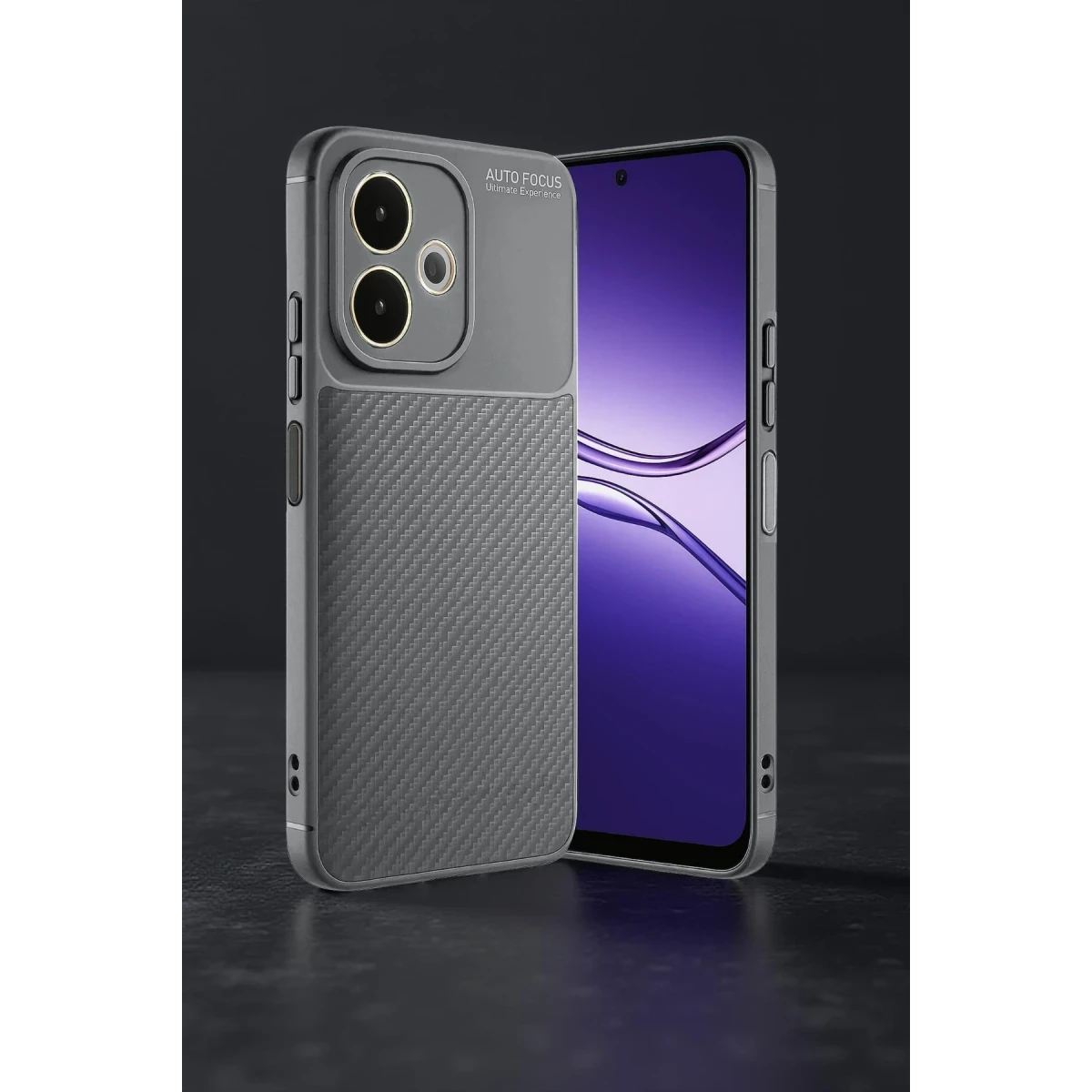 Oppo A5 Pro 4G Kılıf Auto Focus Karbon Kapak - Gri