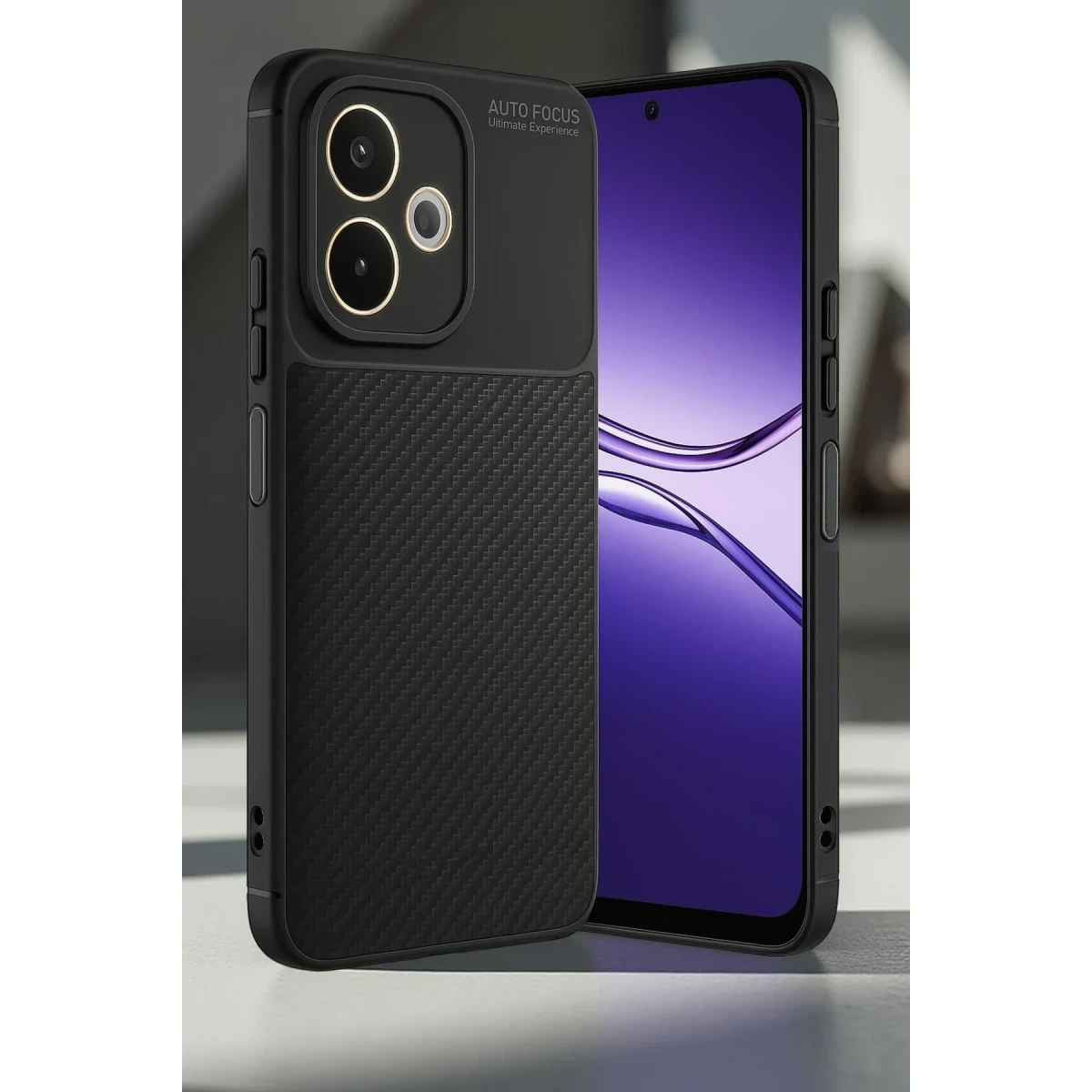 Oppo A5 Pro 4G Kılıf Auto Focus Karbon Kapak - Koyu Yeşil