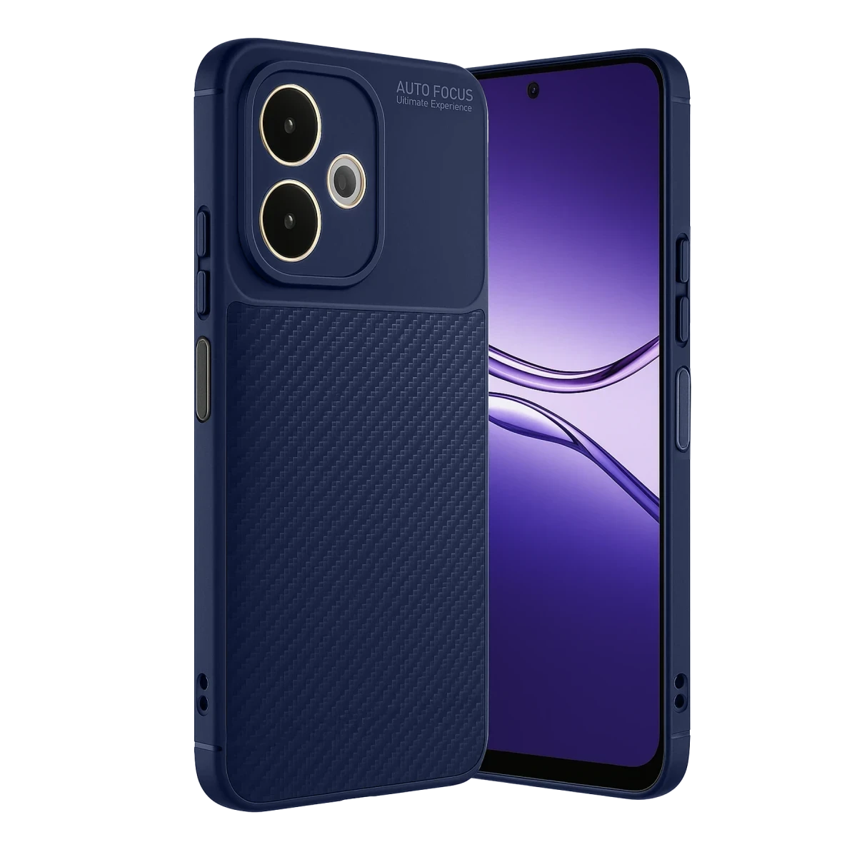 Oppo A5 Pro 4G Kılıf Auto Focus Karbon Kapak - Lacivert