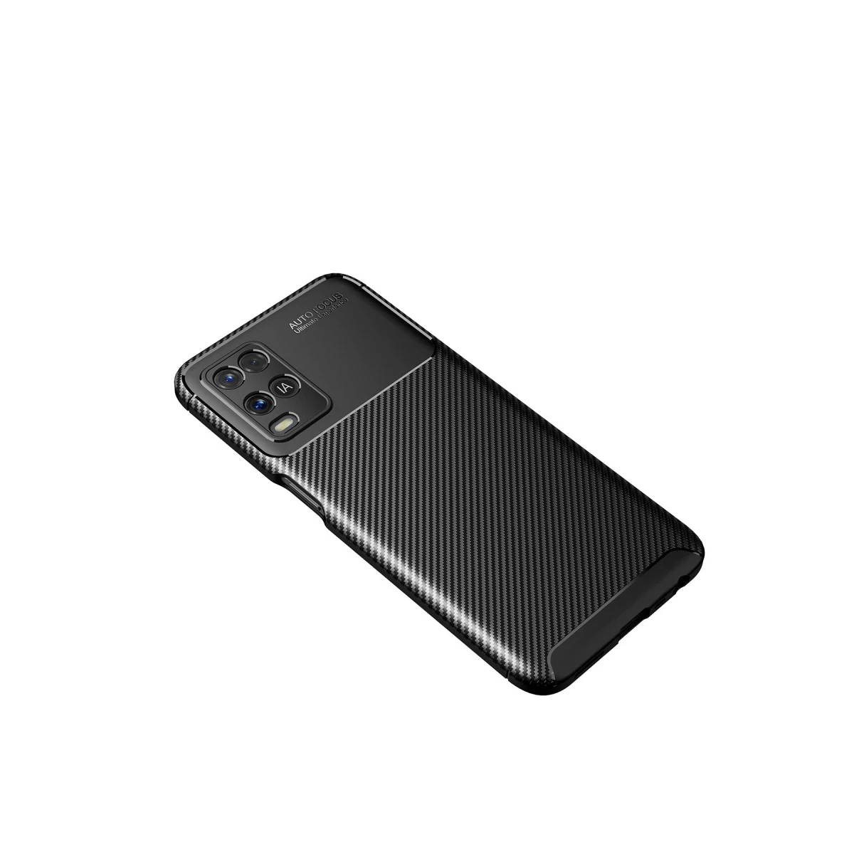 Oppo A54 4G Kılıf Auto Focus Karbon Kapak - Siyah