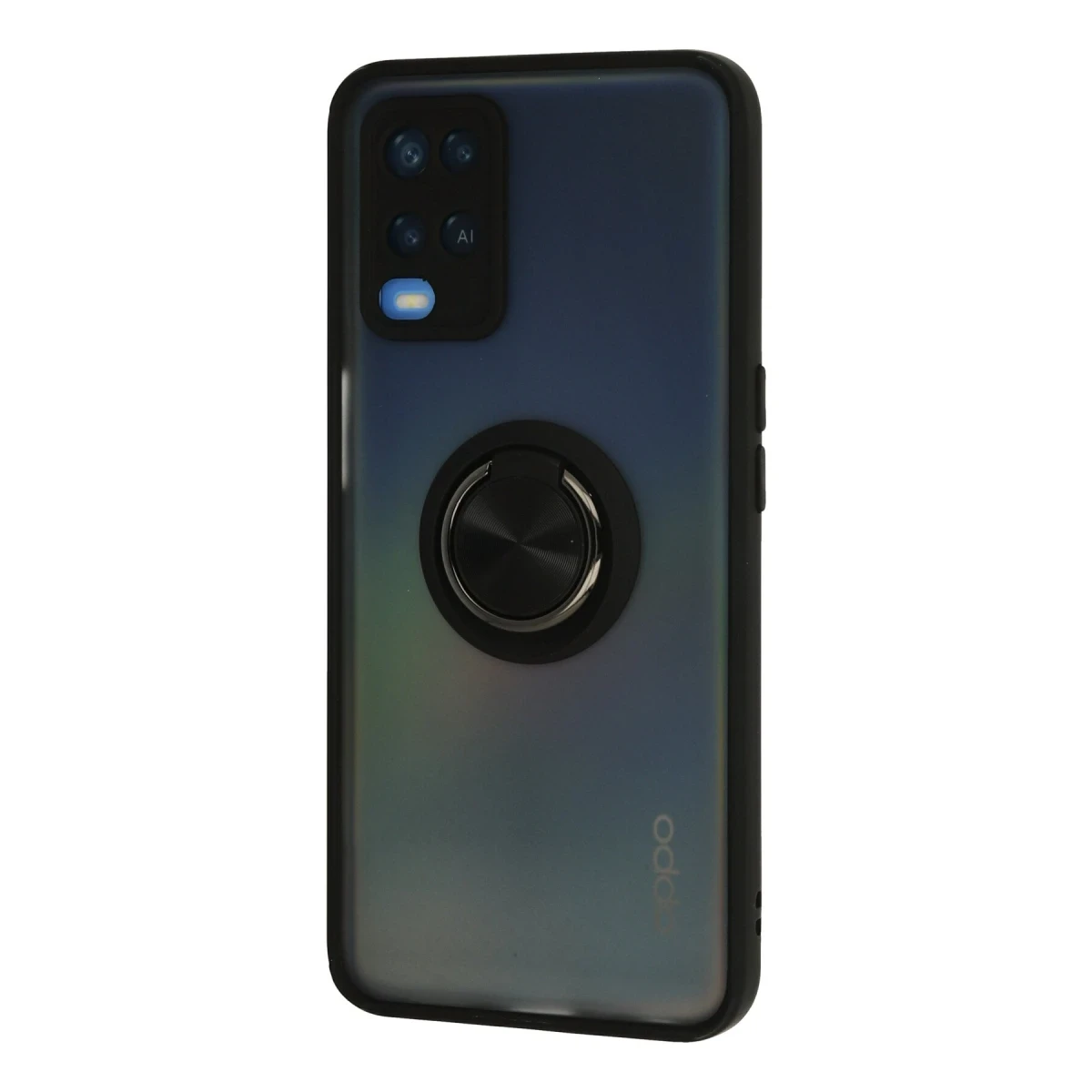 Oppo A54 4G Kılıf Montreal Yüzüklü Silikon Kapak - Siyah