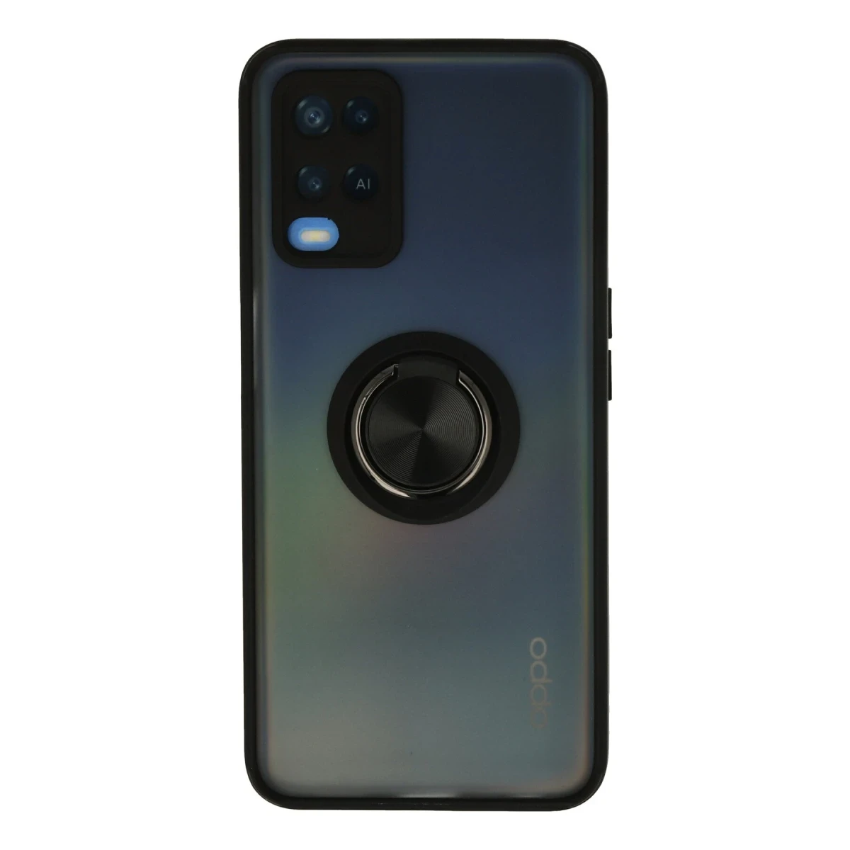 Oppo A54 4G Kılıf Montreal Yüzüklü Silikon Kapak - Siyah