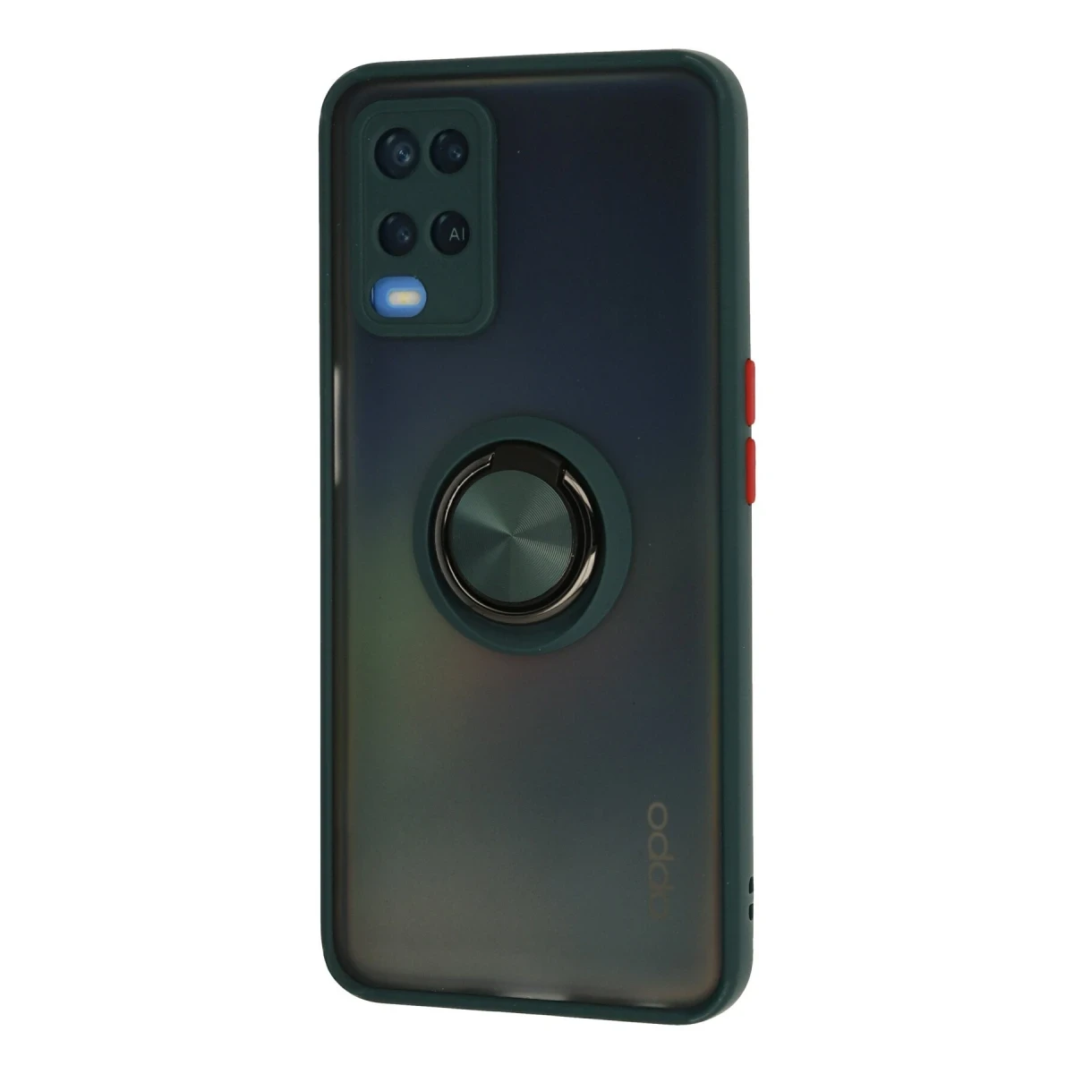 Oppo A54 4G Kılıf Montreal Yüzüklü Silikon Kapak - Yeşil