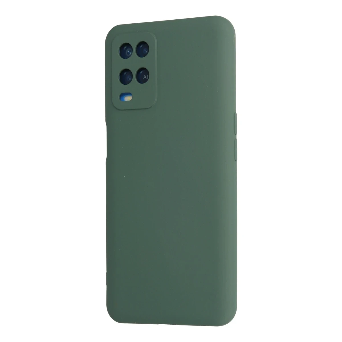 Oppo A54 4G Kılıf Nano içi Kadife Silikon - Koyu Yeşil