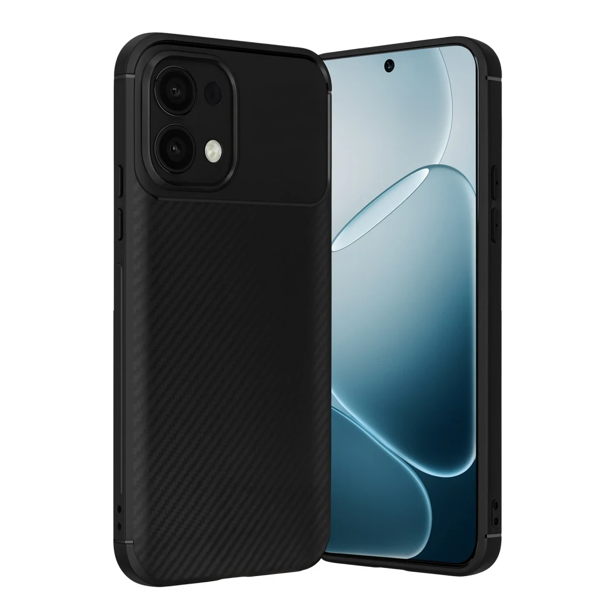 Oppo A6 Pro 4G Auto Focus Karbon Kapak - Siyah