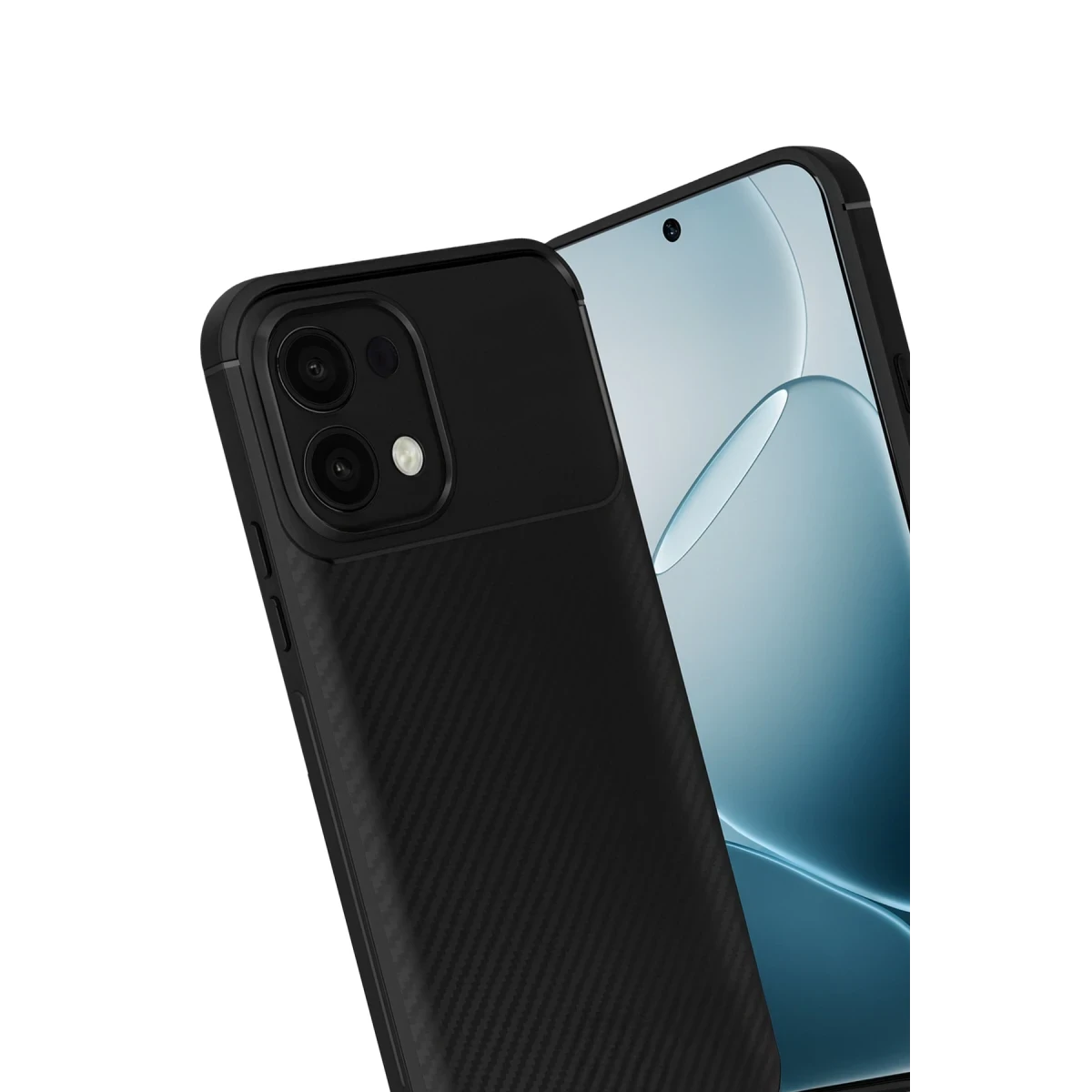 Oppo A6 Pro 4G Auto Focus Karbon Kapak - Siyah