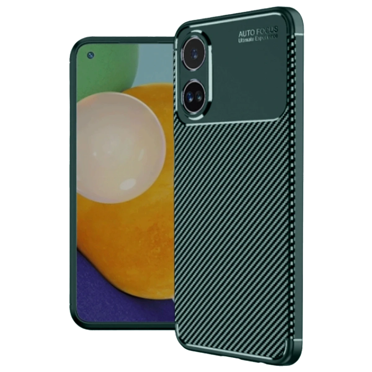 Oppo A60 Kılıf Auto Focus Karbon Kapak - Koyu Yeşil