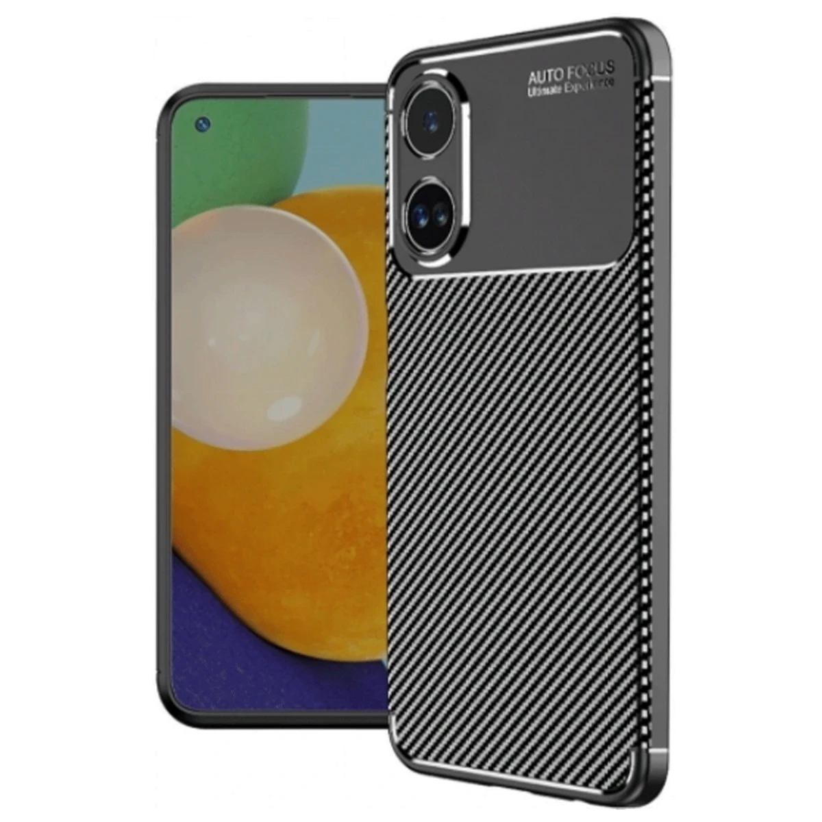 Oppo A60 Kılıf Auto Focus Karbon Kapak - Siyah