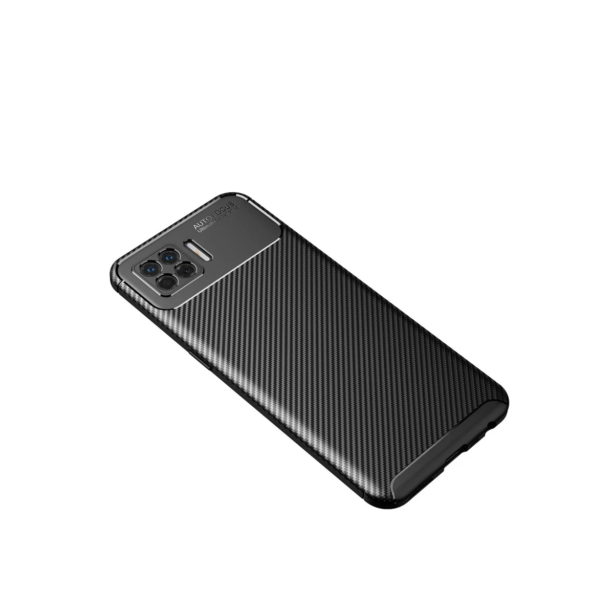 Oppo A73 Kılıf Auto Focus Karbon Kapak - Siyah