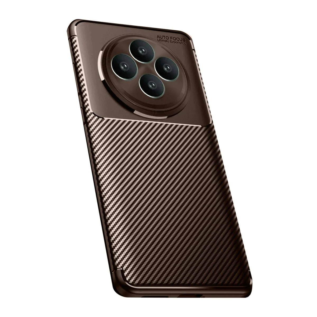 Oppo Reno 11 FS Kılıf Auto Focus Karbon Kapak - Kahverengi