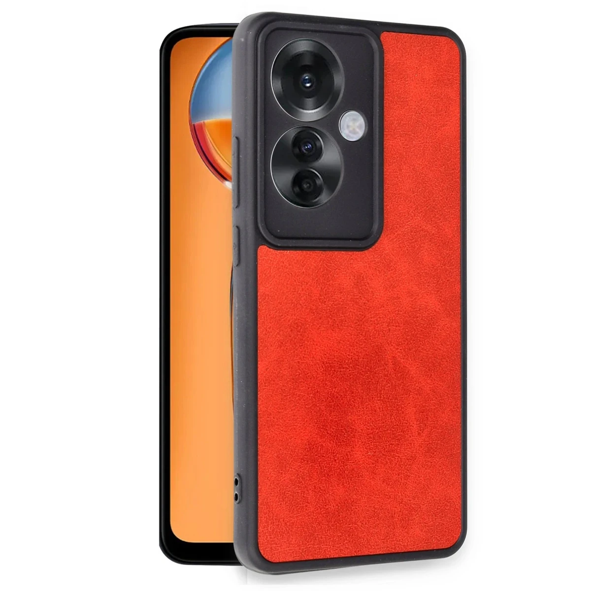 Oppo Reno 11F Kılıf Aras Deri Kapak - Kırmızı