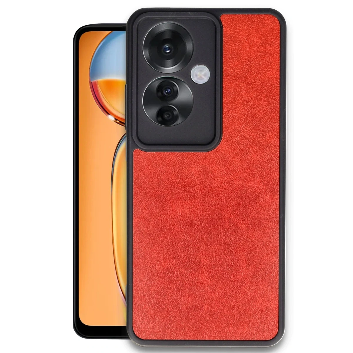 Oppo Reno 11F Kılıf Aras Deri Kapak - Kırmızı