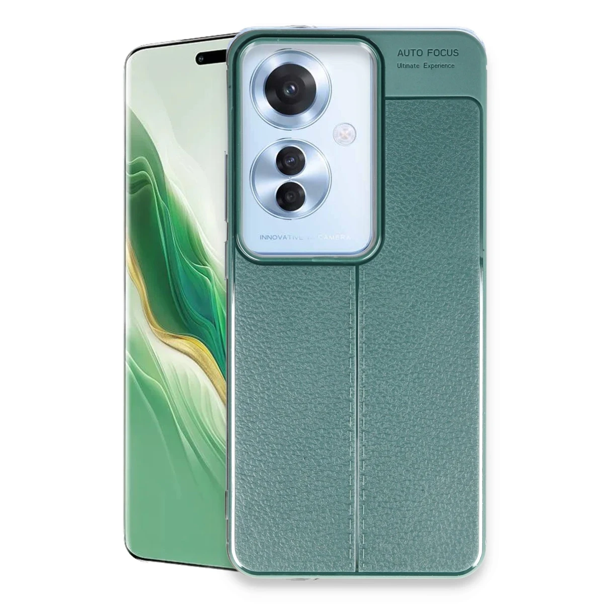 Oppo Reno 11F Kılıf Auto Focus Kapak - Koyu Yeşil