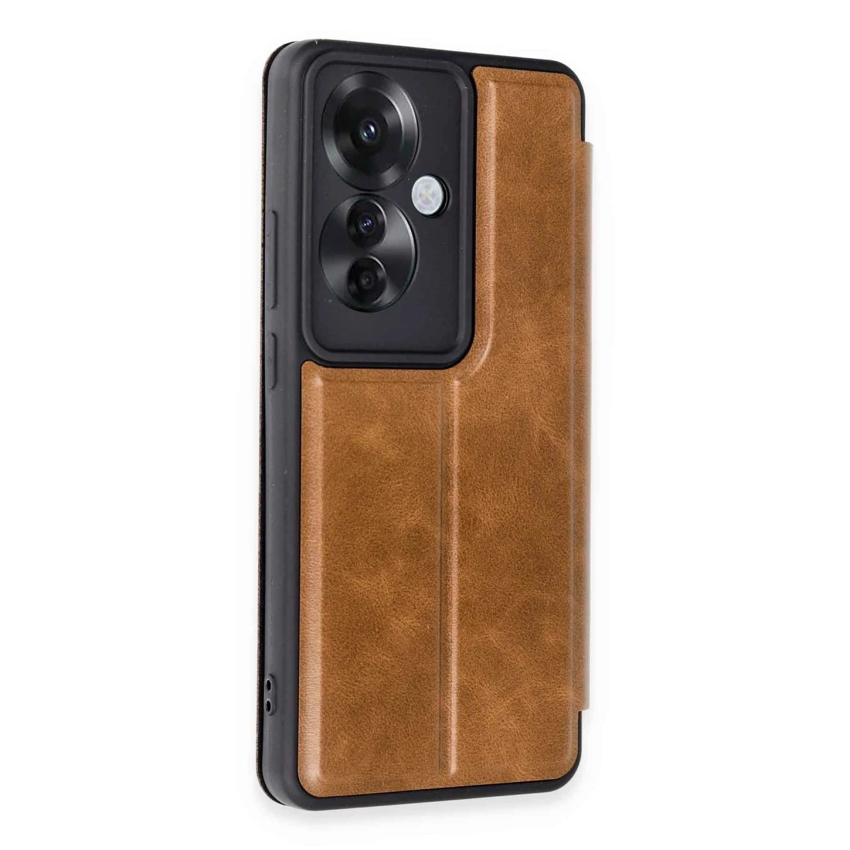 Oppo Reno 11F Kılıf Flip Cover - Taba