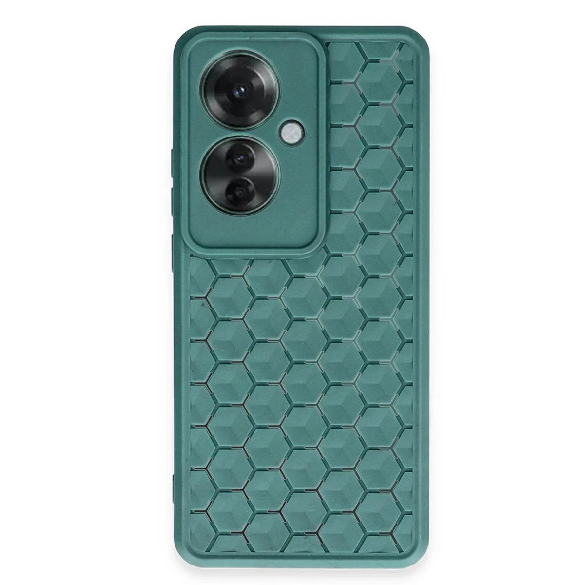 Oppo Reno 11F Kılıf Petek Silikon Kapak - Koyu Yeşil
