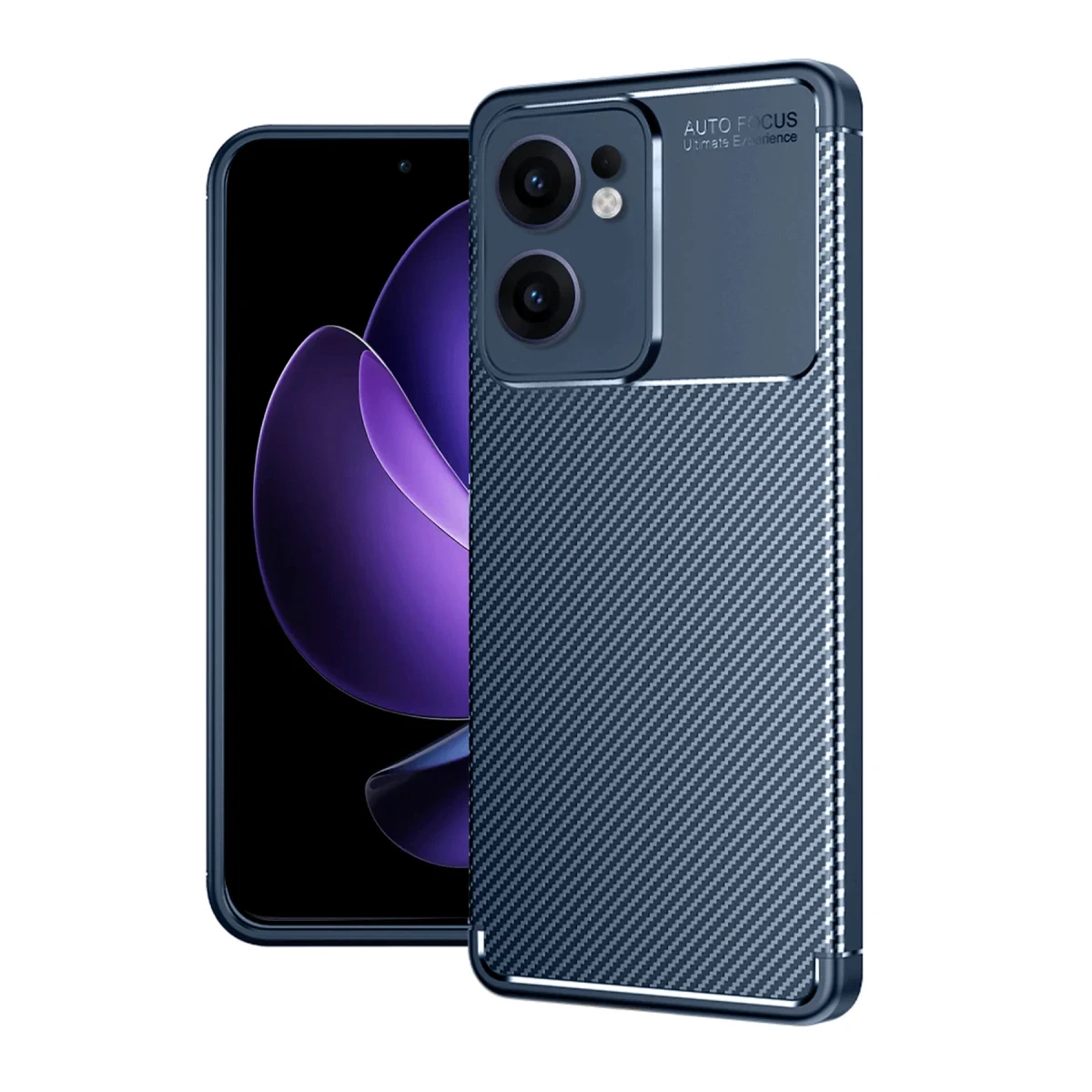 Oppo Reno 13F Kılıf Auto Focus Karbon Kapak - Lacivert