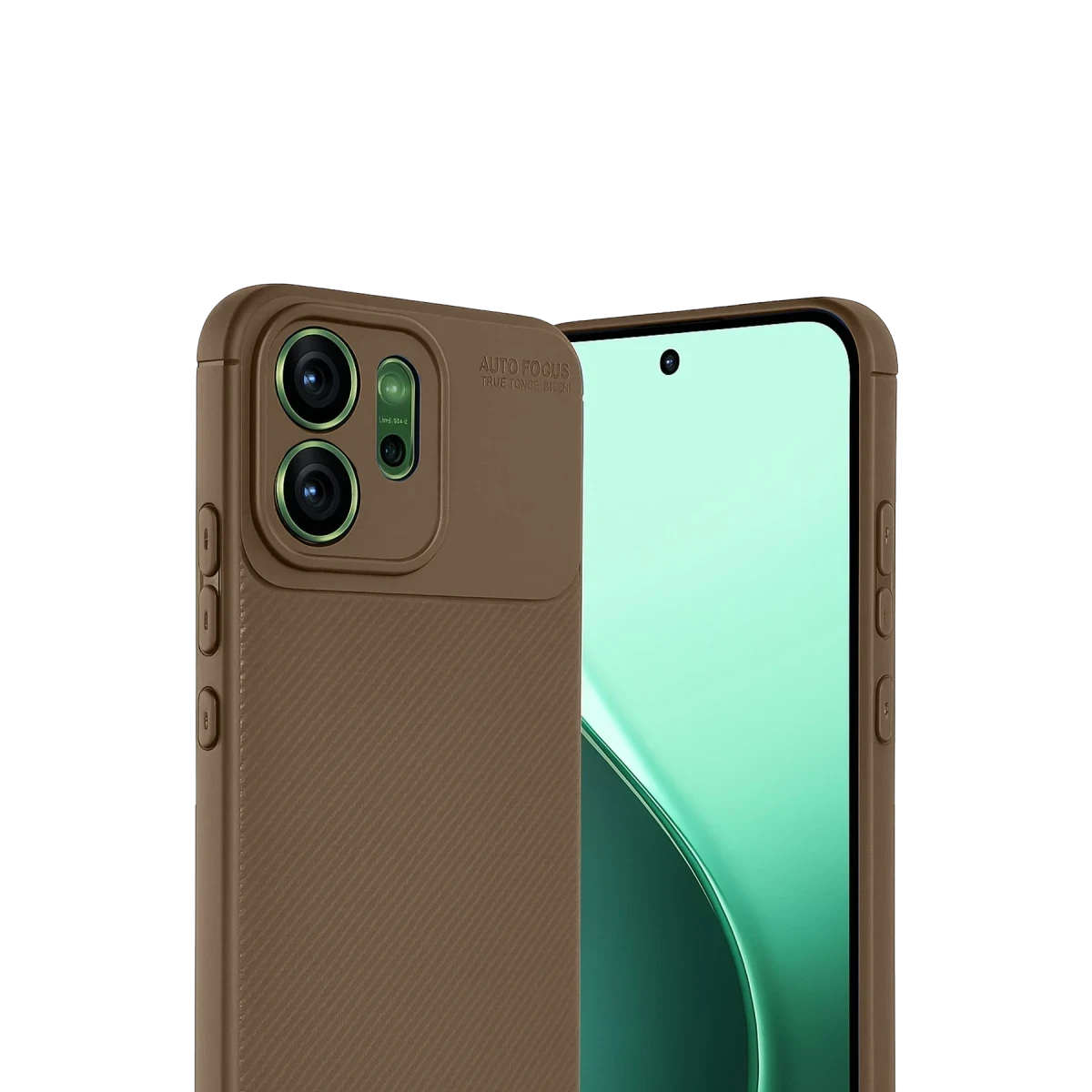 Oppo Reno 14F Auto Focus Karbon Kapak - Kahverengi