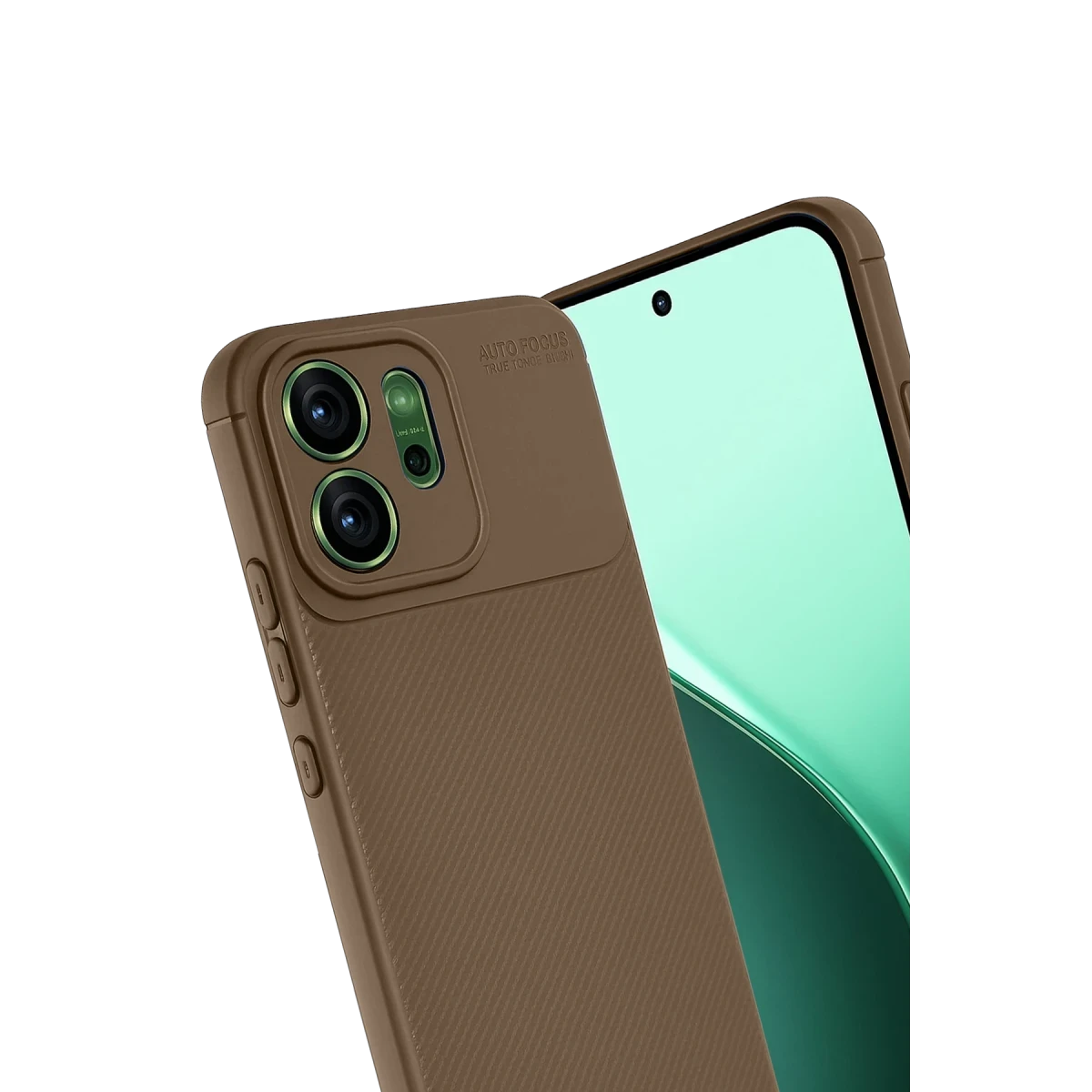 Oppo Reno 14F Auto Focus Karbon Kapak - Kahverengi