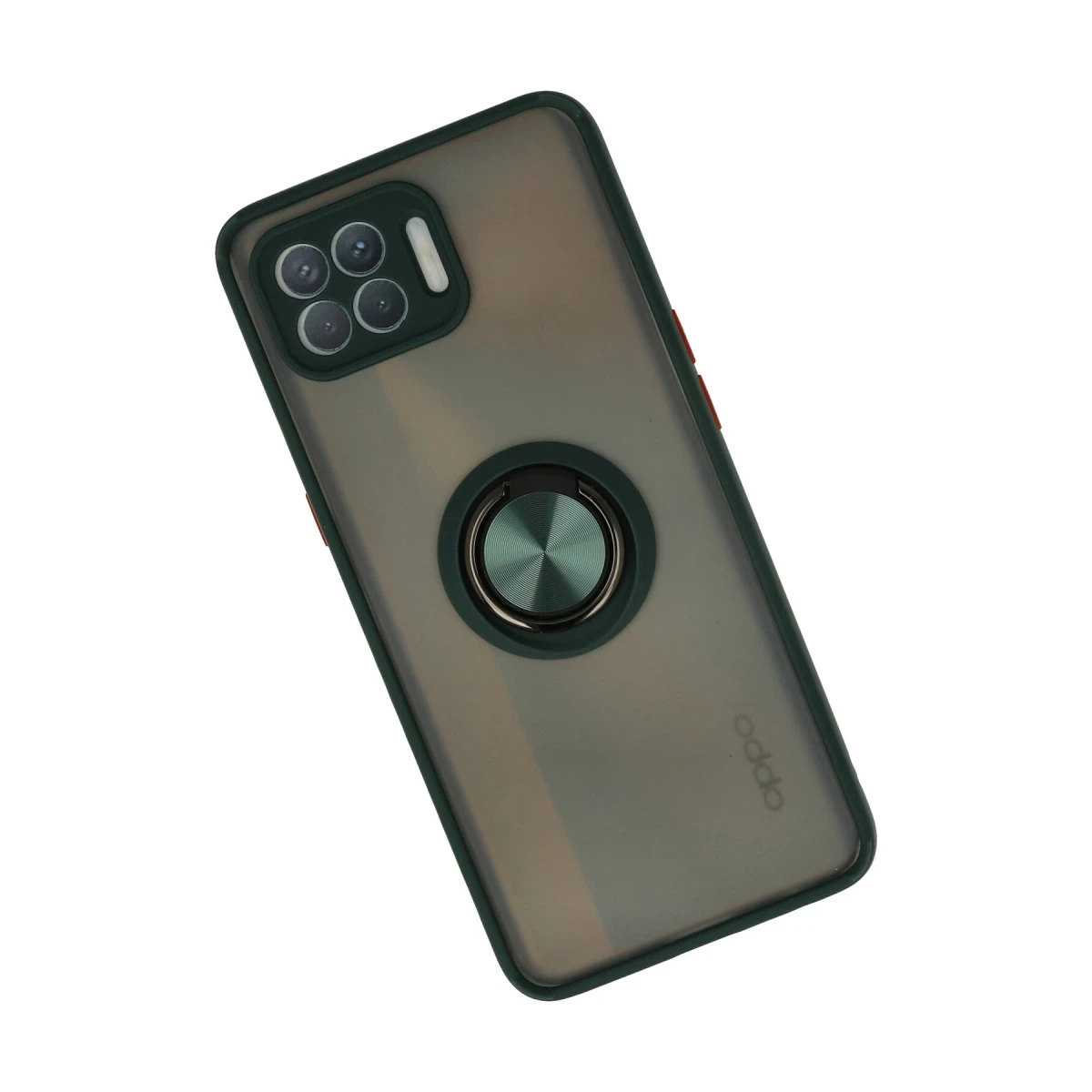Oppo Reno 4 Lite Kılıf Montreal Yüzüklü Silikon Kapak - Yeşil