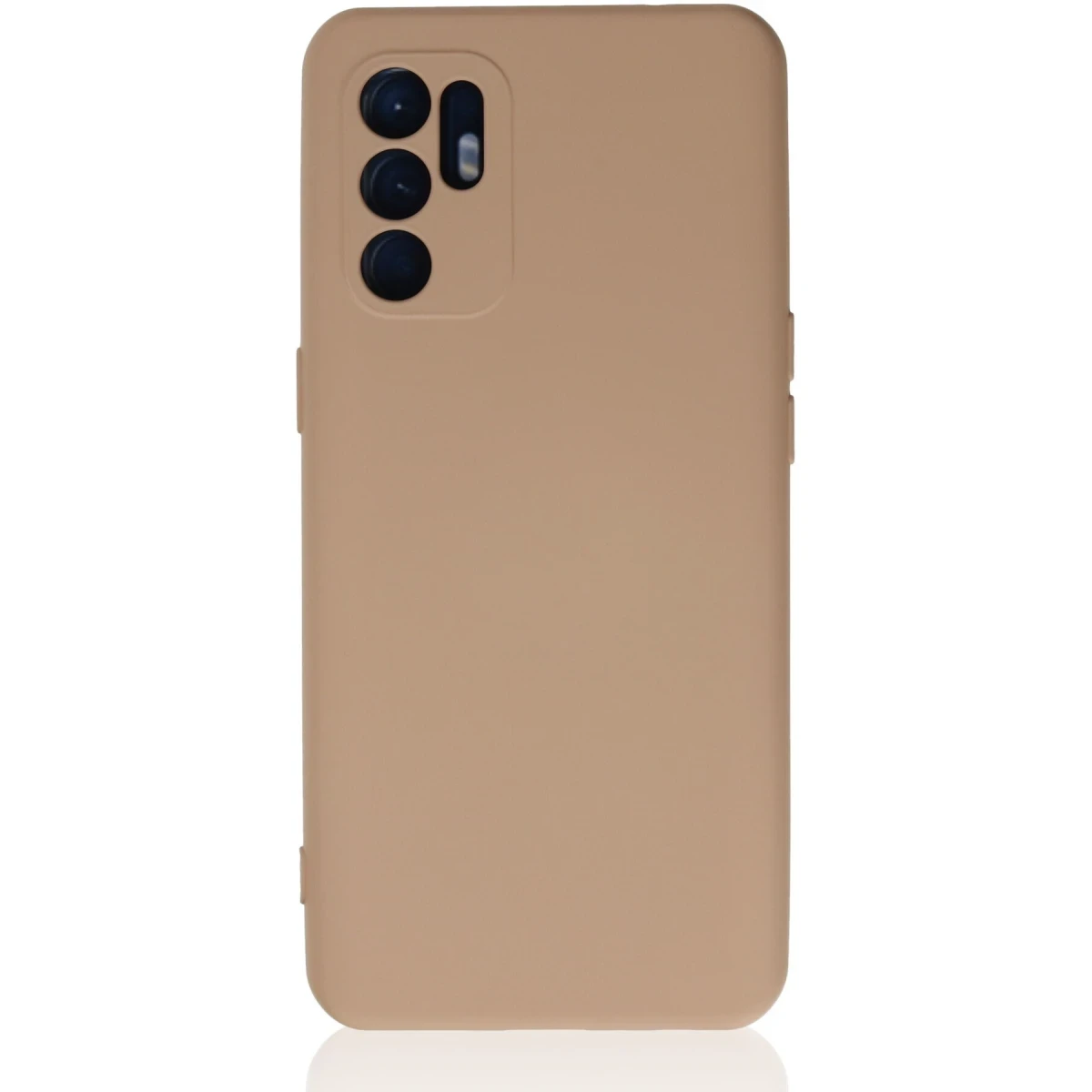 Oppo Reno 6 Kılıf Nano içi Kadife Silikon - Pudra