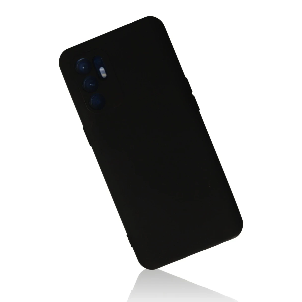Oppo Reno 6 Kılıf Nano içi Kadife Silikon - Siyah