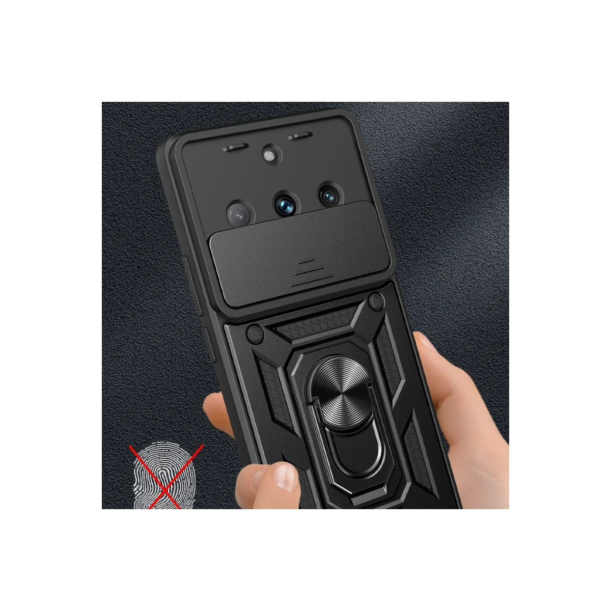 Realme 11 Pro Kılıf Pars Lens Yüzüklü Silikon - Gümüş