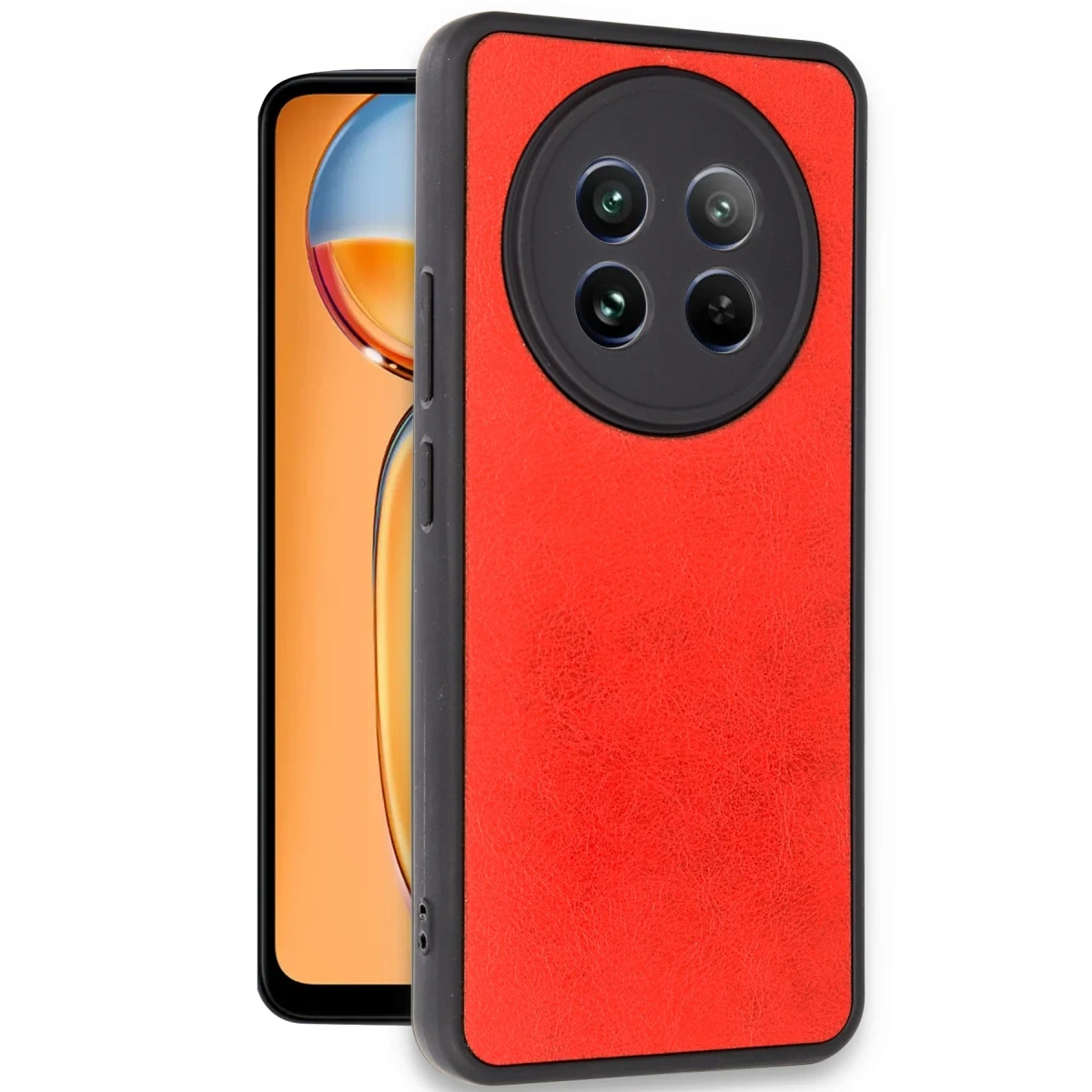 Realme 12 5G Kılıf Aras Deri Kapak - Kırmızı