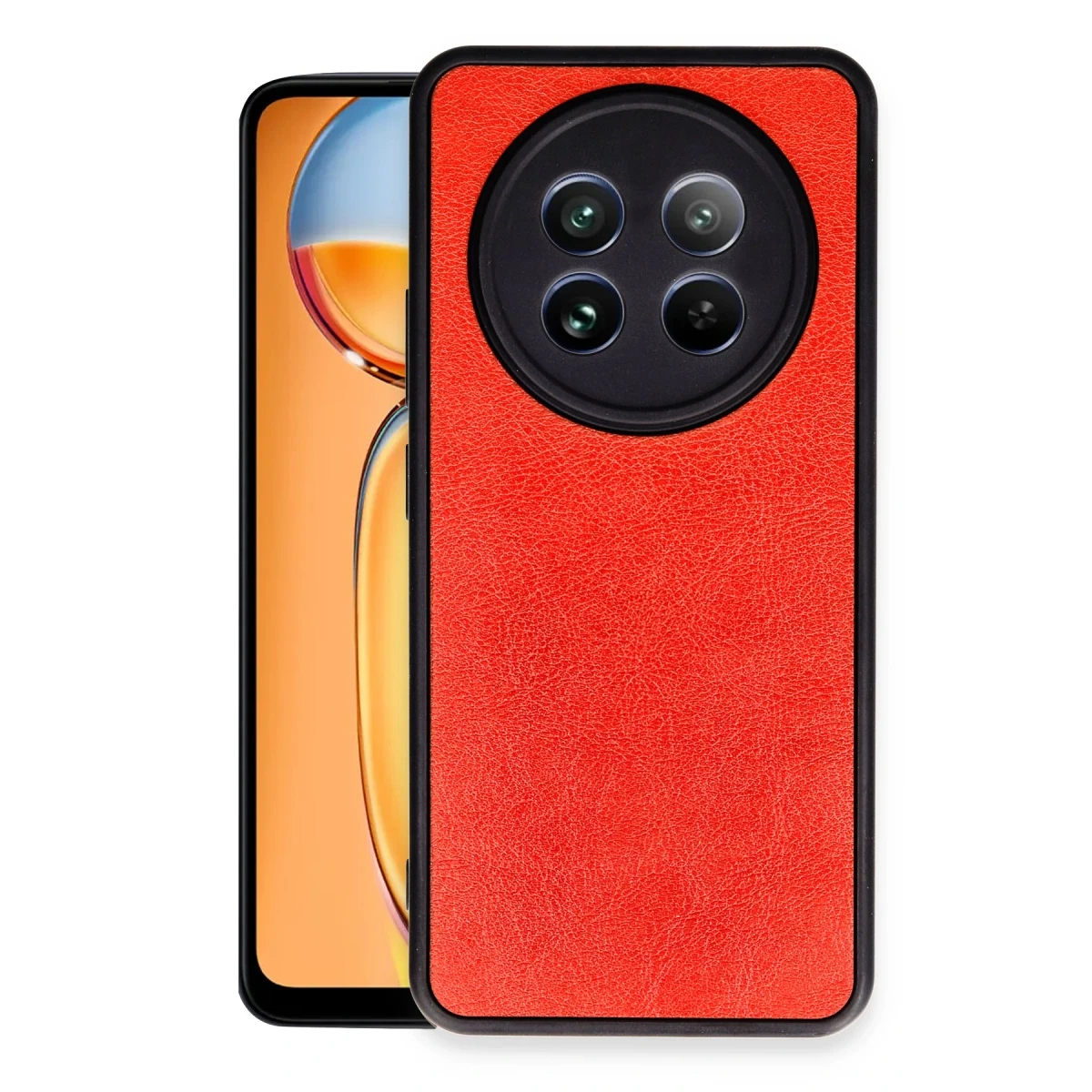 Realme 12 5G Kılıf Aras Deri Kapak - Kırmızı