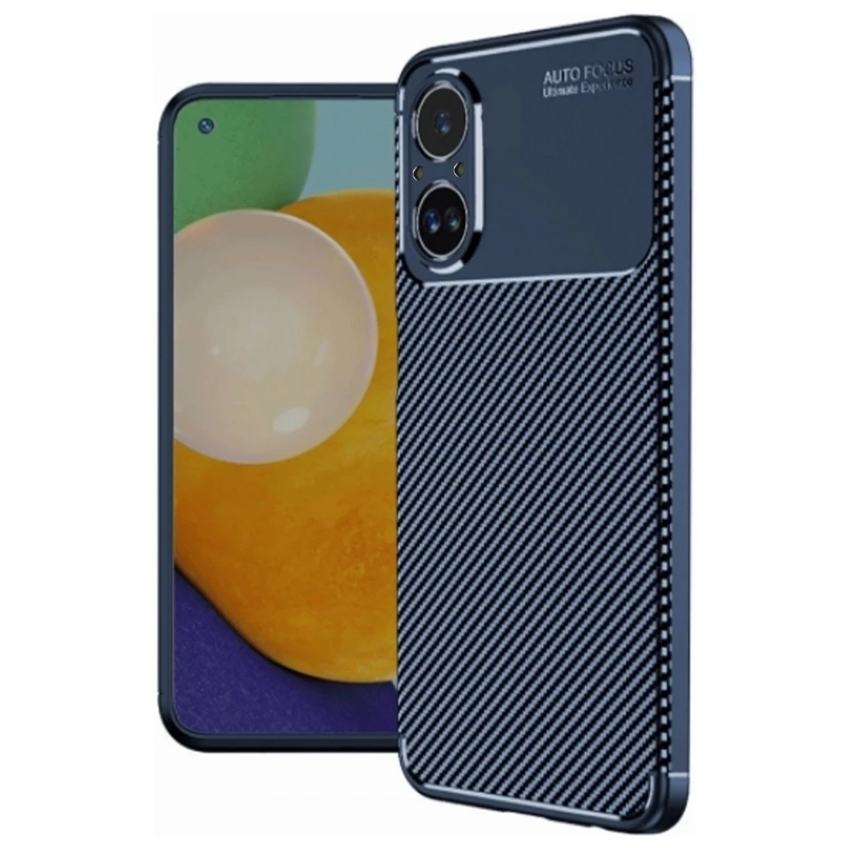 Realme 12 Lite Kılıf Auto Focus Karbon Kapak - Lacivert