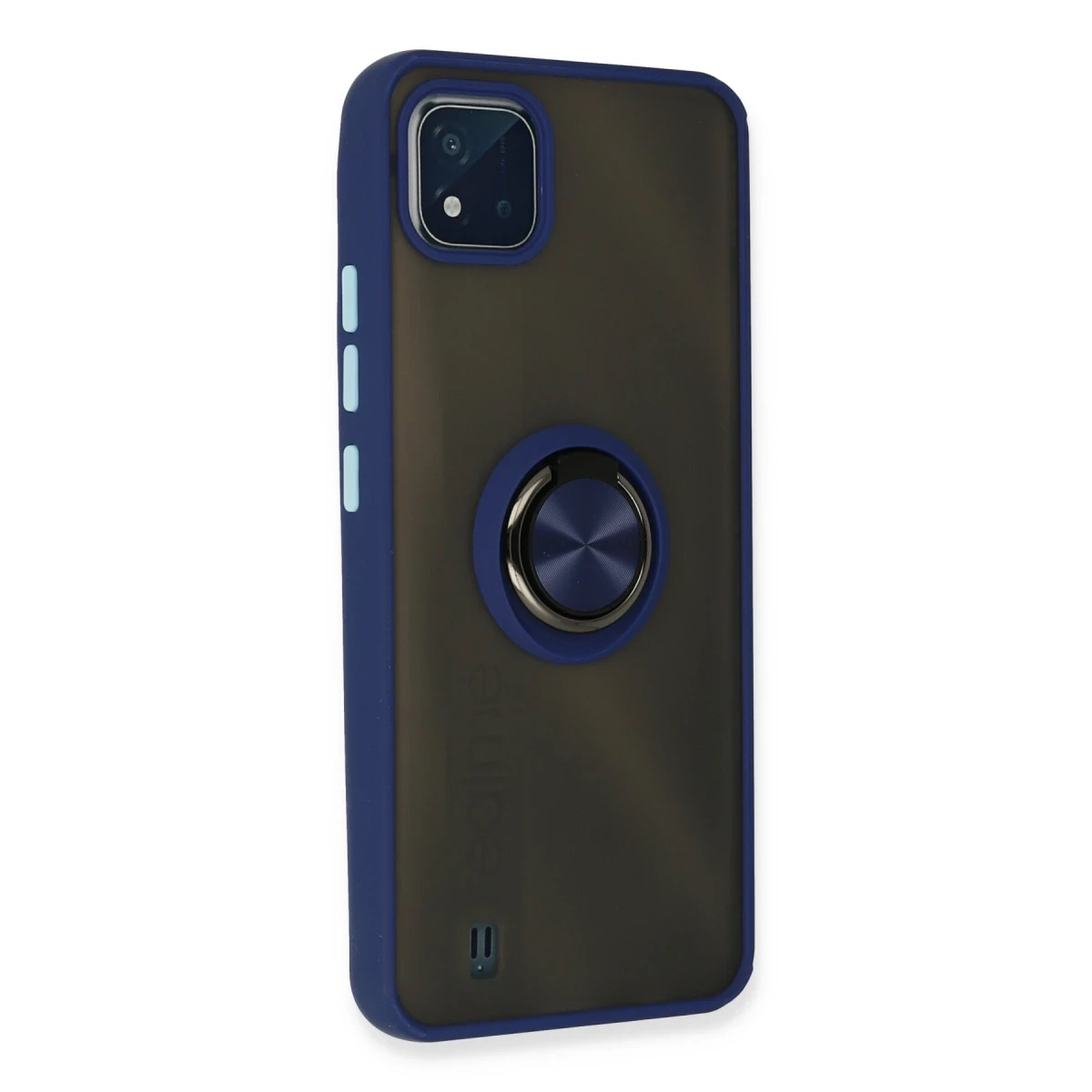 Realme C11 2021 Kılıf Montreal Yüzüklü Silikon Kapak - Lacivert
