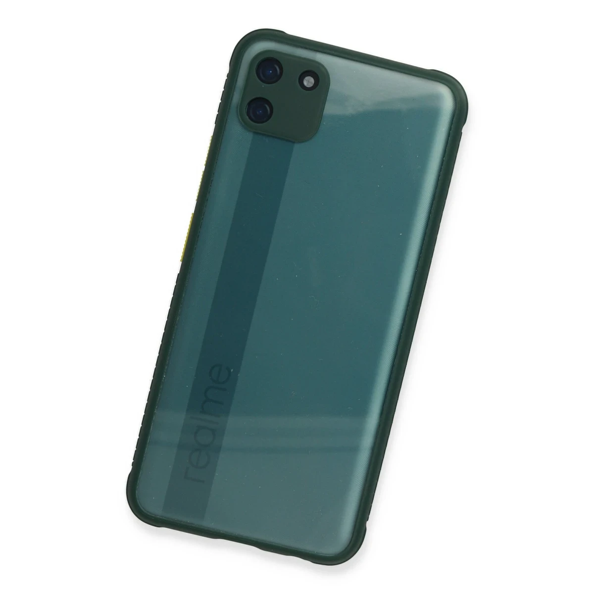 Realme C11 Kılıf Miami Şeffaf Silikon - Koyu Yeşil