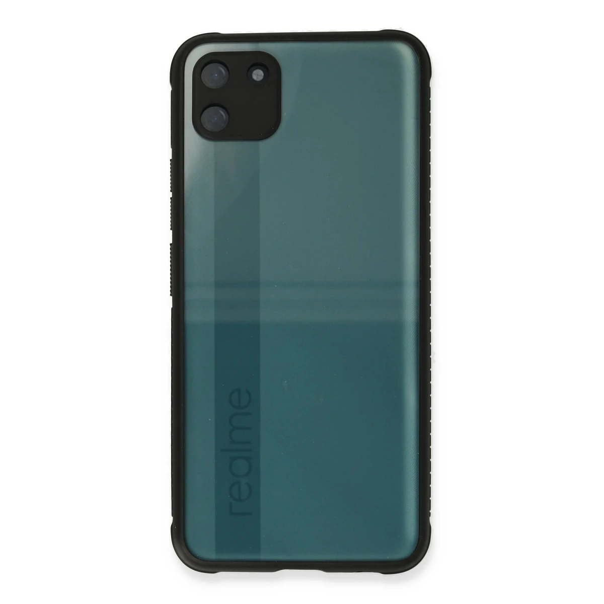 Realme C11 Kılıf Miami Şeffaf Silikon - Siyah