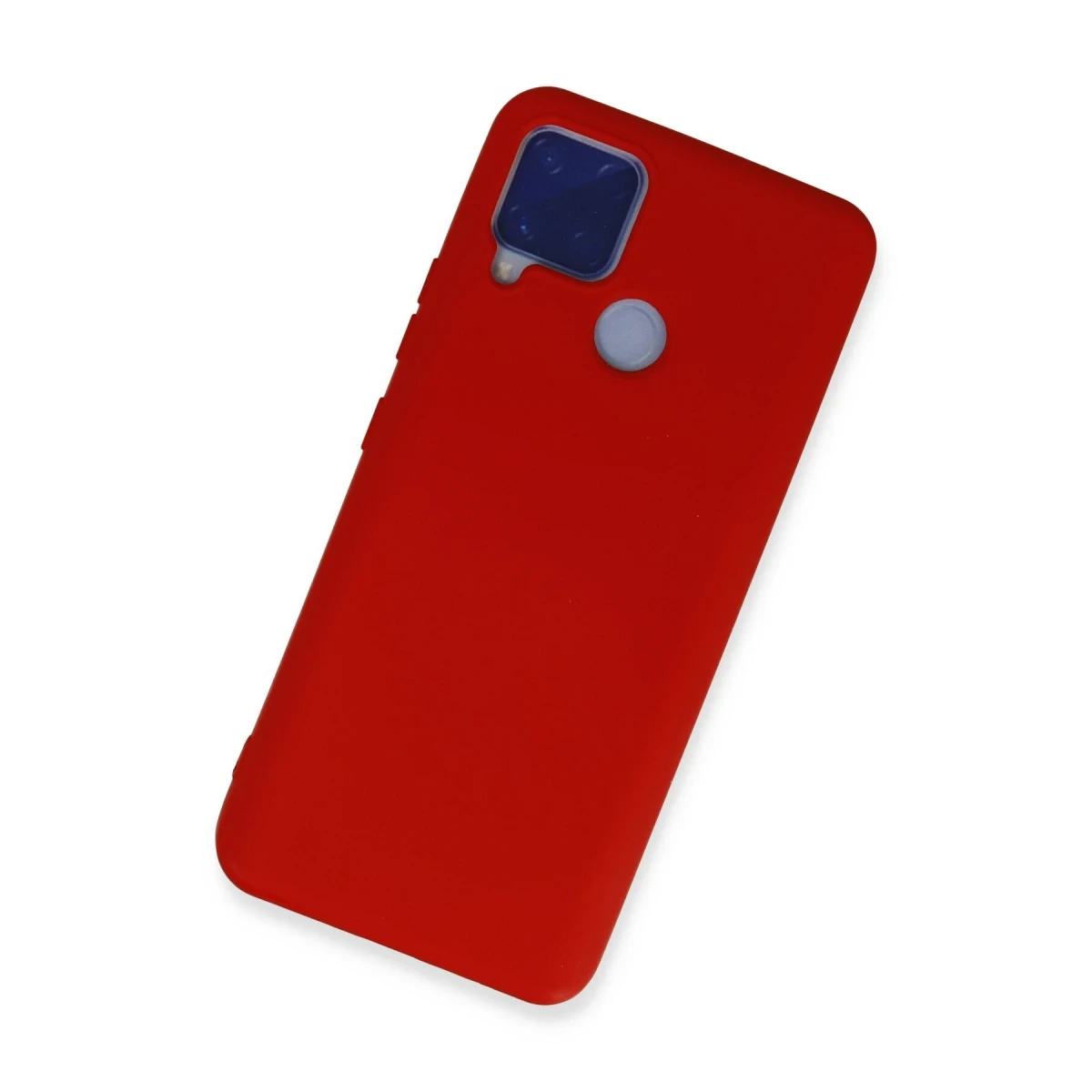 Realme C15 Kılıf Nano içi Kadife Silikon - Kırmızı