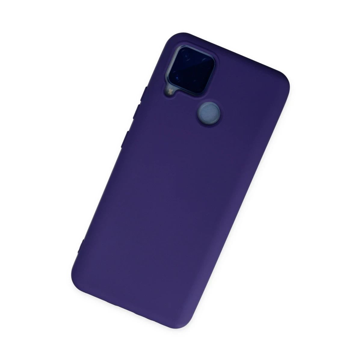 Realme C15 Kılıf Nano içi Kadife Silikon - Mor