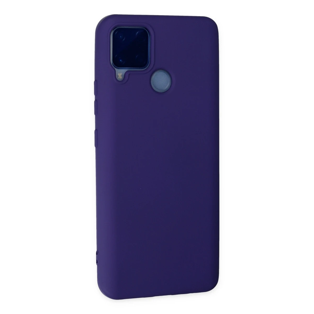 Realme C15 Kılıf Nano içi Kadife Silikon - Mor