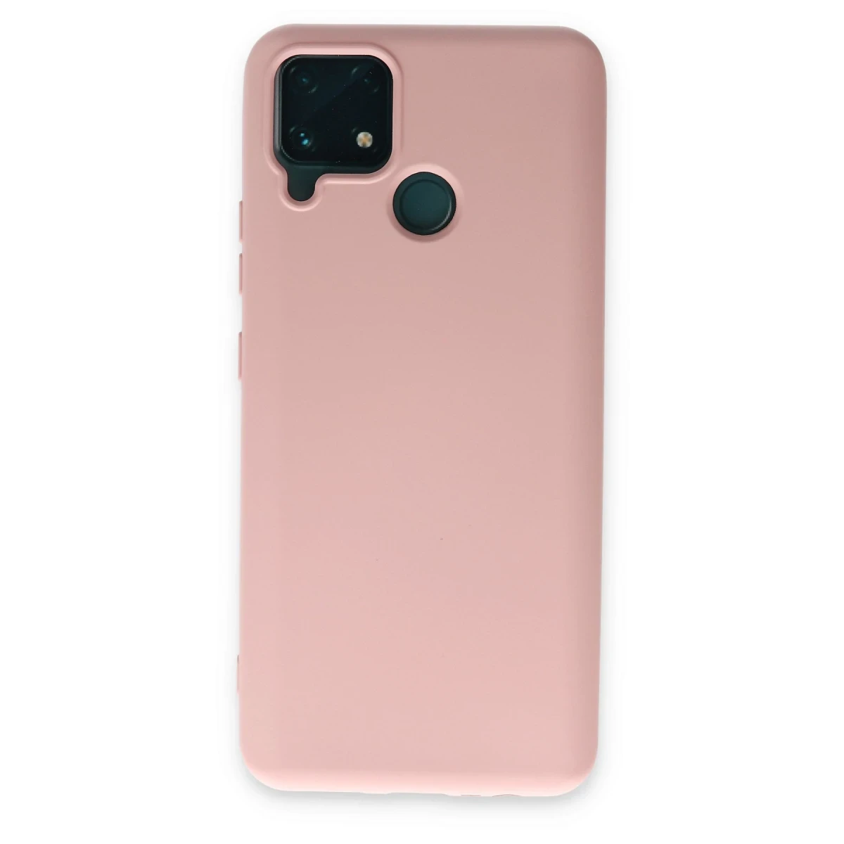 Realme C15 Kılıf Nano içi Kadife Silikon - Pudra
