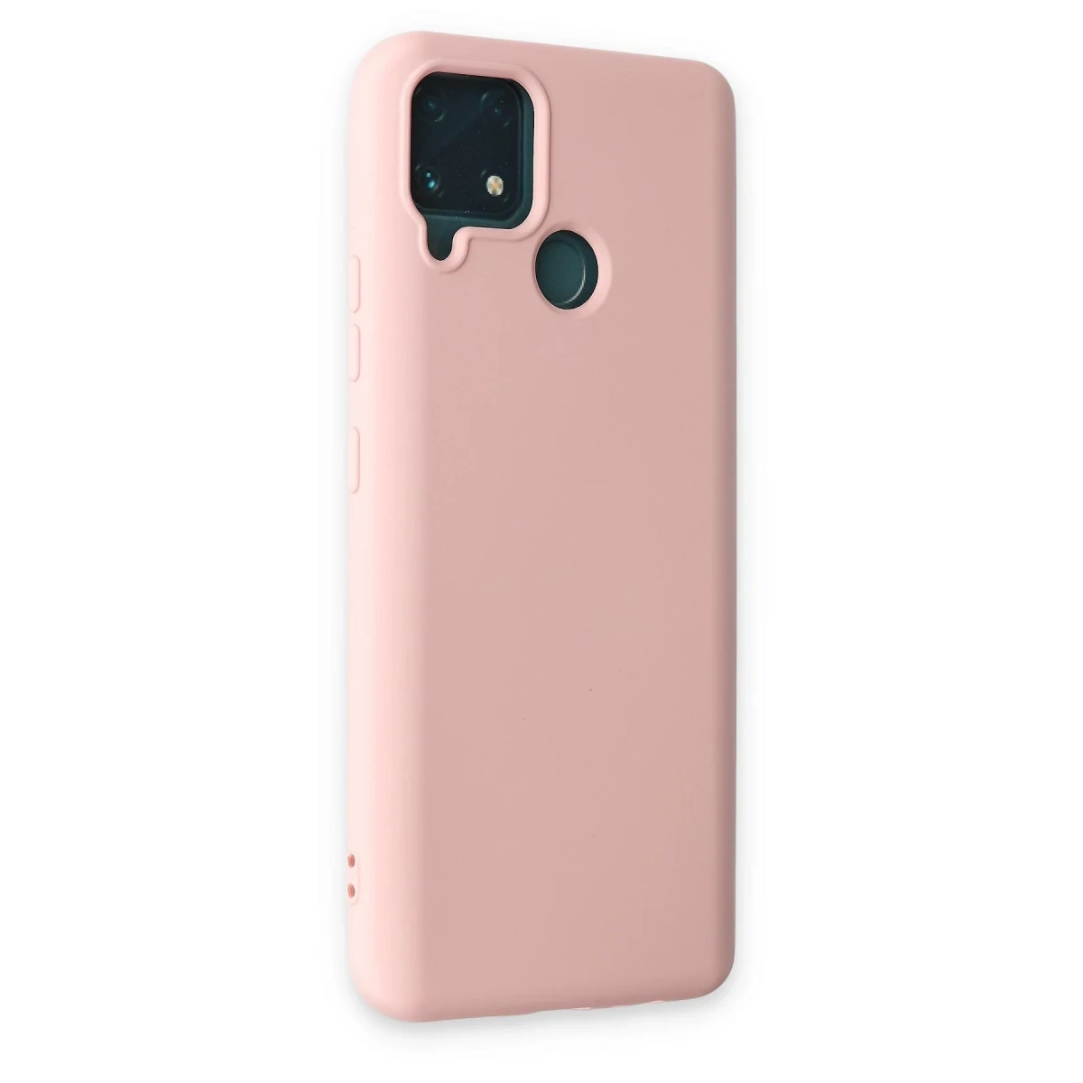 Realme C15 Kılıf Nano içi Kadife Silikon - Pudra