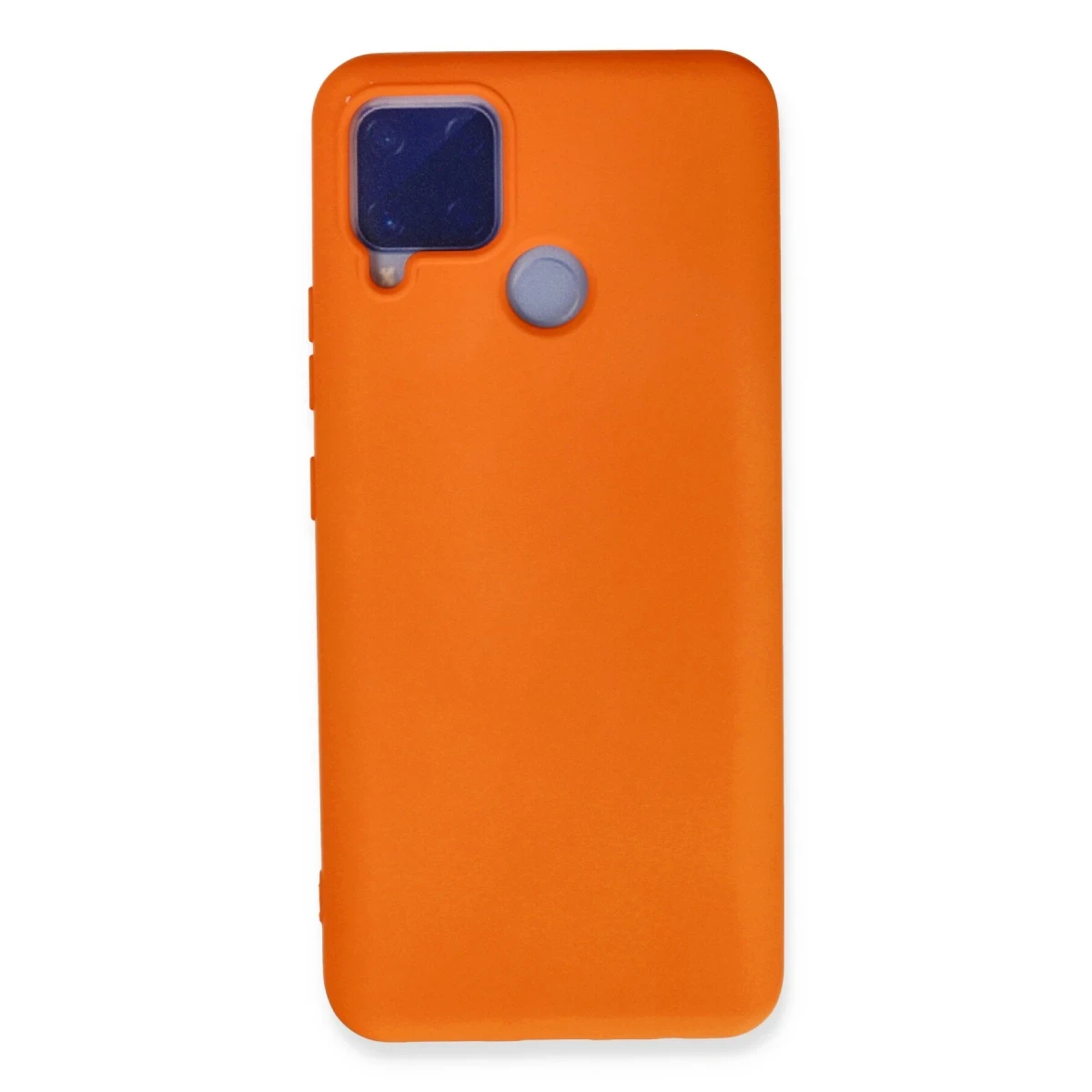 Realme C15 Kılıf Nano içi Kadife Silikon - Turuncu