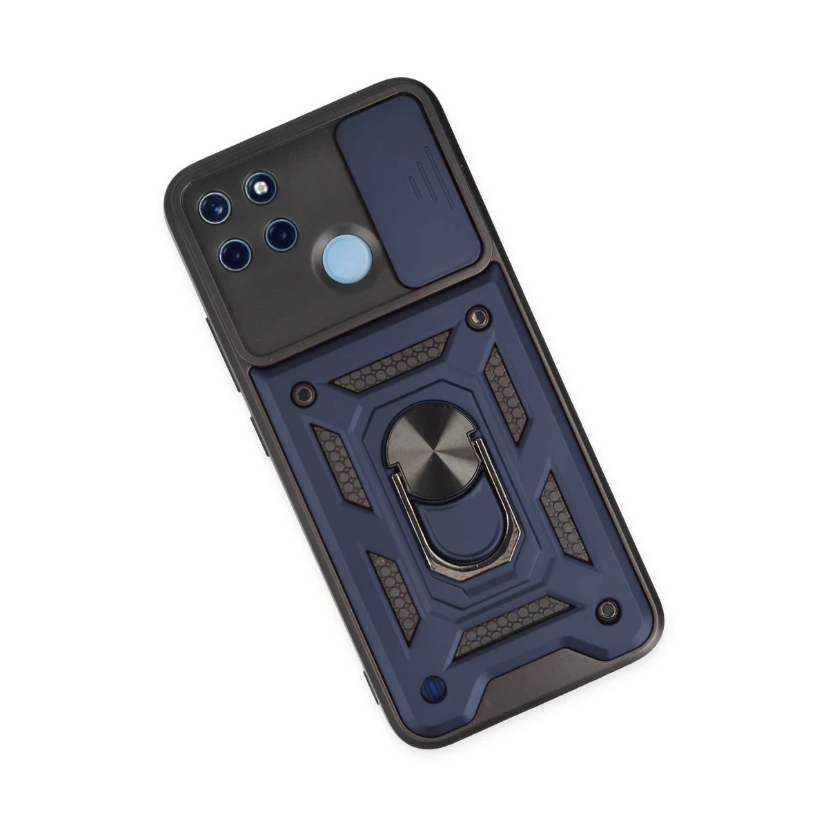 Realme C25Y Kılıf Pars Lens Yüzüklü Silikon - Lacivert