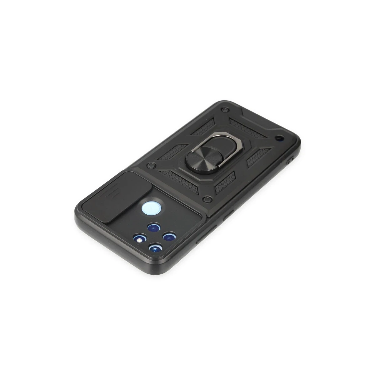 Realme C25Y Kılıf Pars Lens Yüzüklü Silikon - Siyah