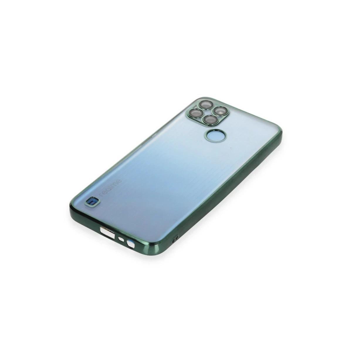 Realme C25Y Kılıf Razer Lensli Silikon - Yeşil