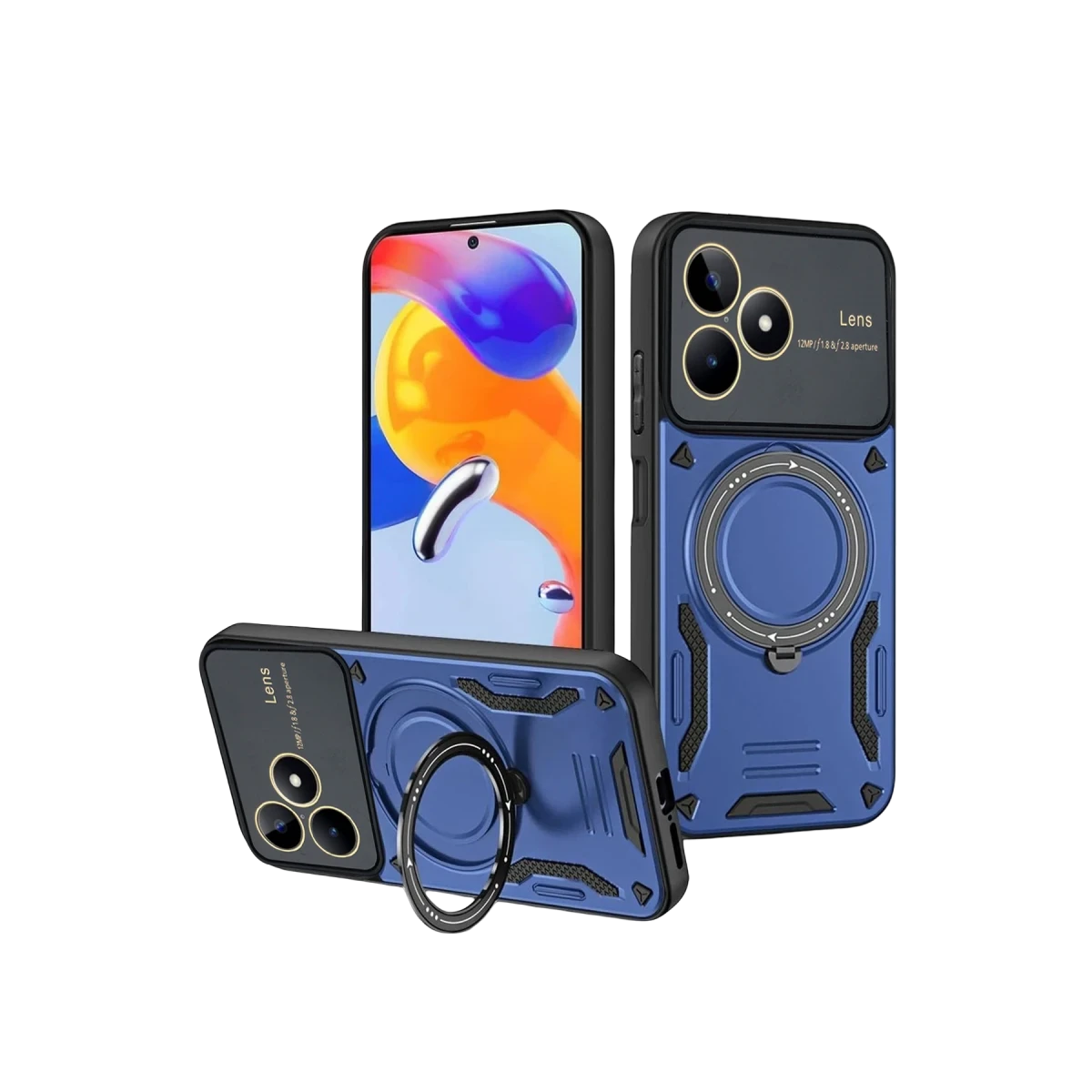 Realme C53 Kılıf Joy Lens Standlı Kapak - Lacivert