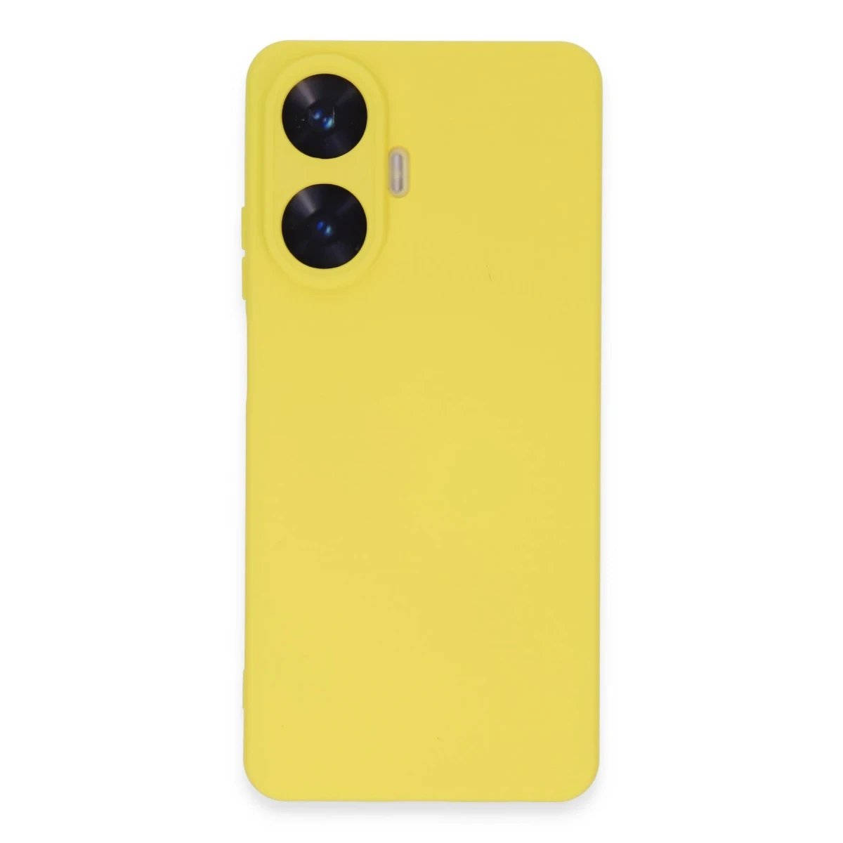Realme C55 Kılıf Nano içi Kadife Silikon - Sarı