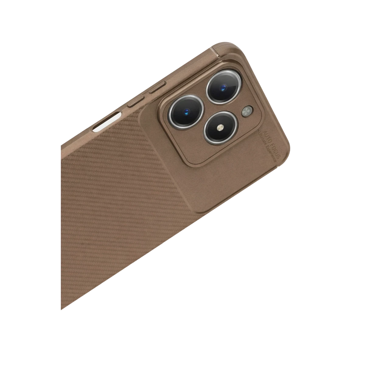 Realme C61 Kılıf Auto Focus Karbon Kapak - Kahverengi