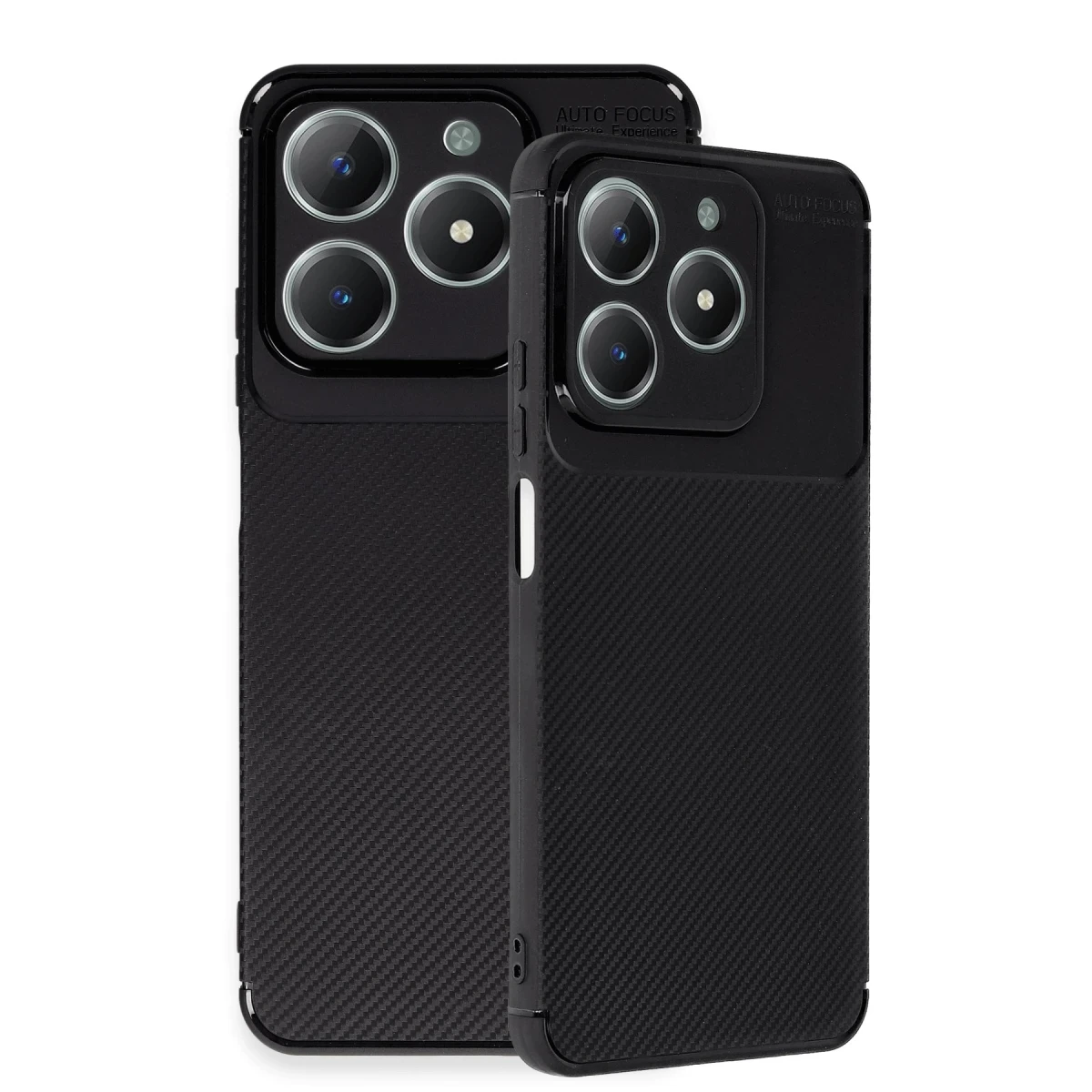 Realme C61 Kılıf Auto Focus Karbon Kapak - Siyah