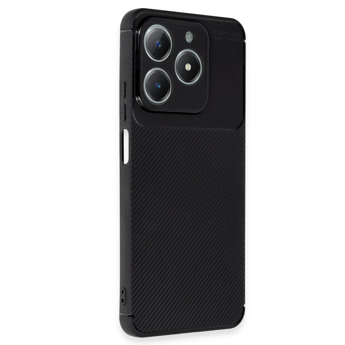 Realme C61 Kılıf Auto Focus Karbon Kapak - Siyah