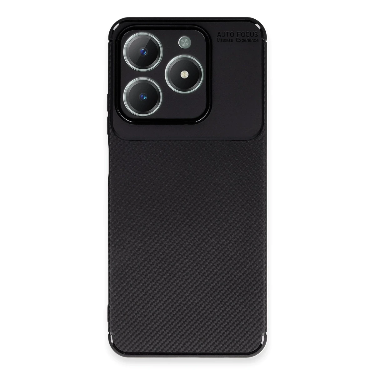 Realme C61 Kılıf Auto Focus Karbon Kapak - Siyah